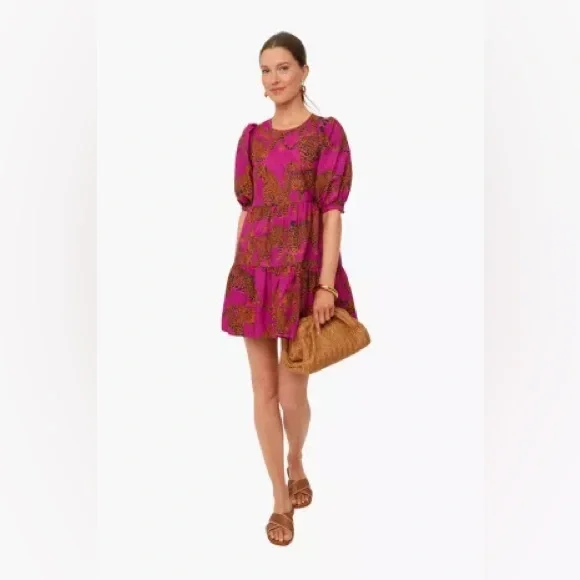 FARM Rio | Dresses | Farm Rio Artsy Leopard Tiered Puff Sleeve Mini Dress |  Poshmark